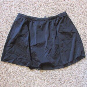 NWOT Dreamsuit 12 Black Swim Skirt Bikini Underneath Pull On Stretch